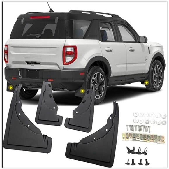 NIB Front & Rear Mud Flaps Splash Guards 2021-2024 Ford Bronco Sport CX430 4pcs - Picture 1 of 7